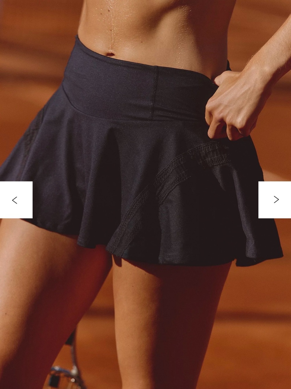 Free People Black Tennis Skirt with built in skirt and pockets